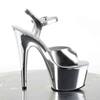 Pleaser - ADORE709 Ankle strap sandal, Pole dance shoes - Pole dance shoes - Silver coloured Product image